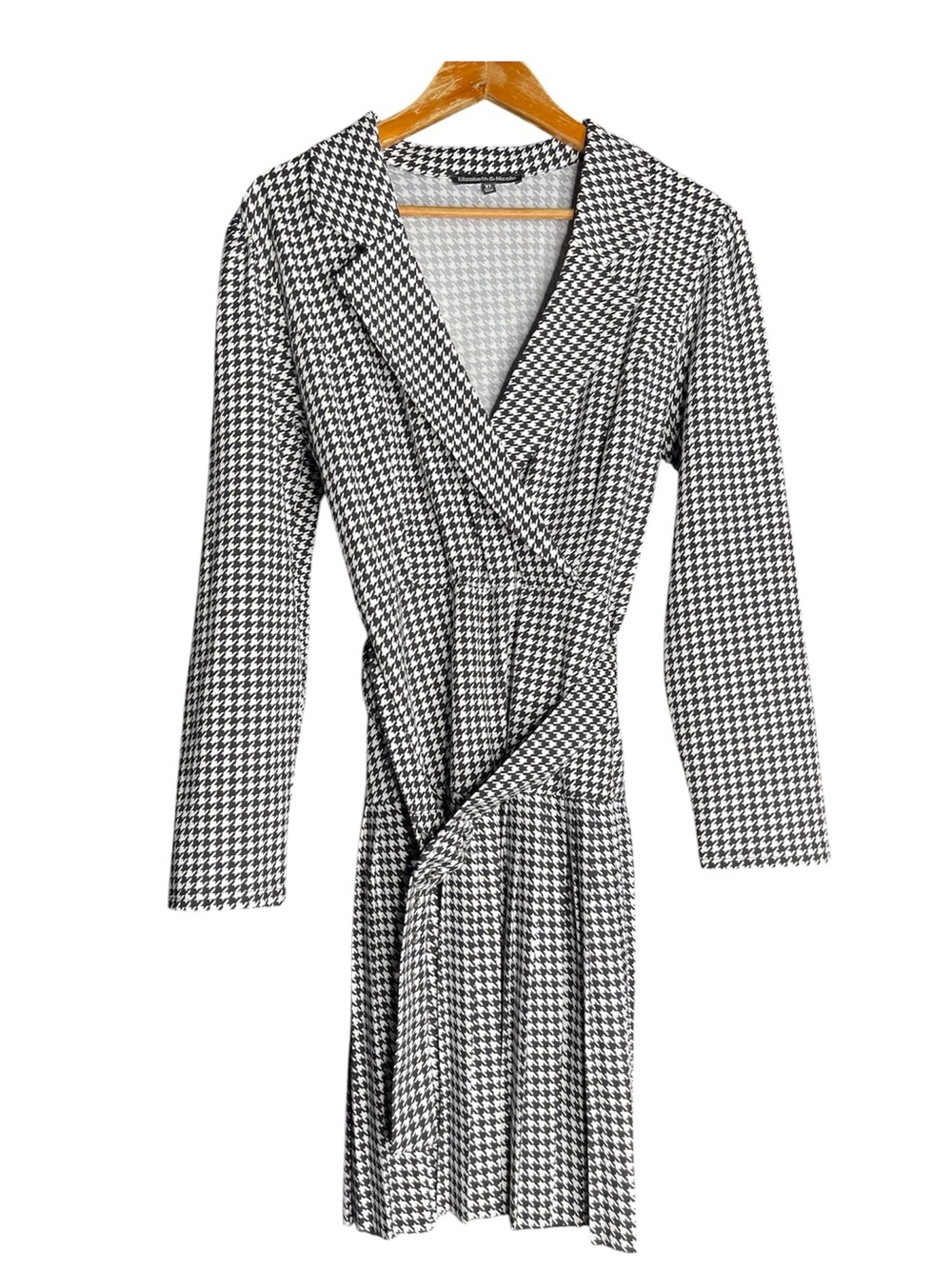 Elizabeth & Nicole Black and White Houndstooth Top XL - Picture 2 of 5